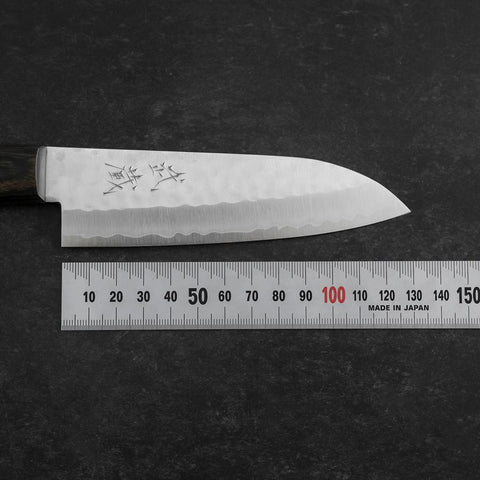 Santoku VG-1 Tsuchime Western Brown Mahogany Handle 130mm (Tsuba Nashi)-[Musashi]-[Japanese-Kitchen-Knives]