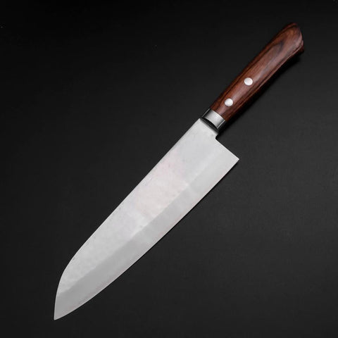 Santoku VG-1 Tsuchime Western Mahogany Handle 180mm (7”)-[Musashi]-[Japanese-Kitchen-Knives]
