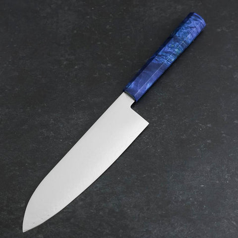 Santoku VG-10 Damascus Blue Birch Handle 180mm (7”)-[Musashi]-[Japanese-Kitchen-Knives]