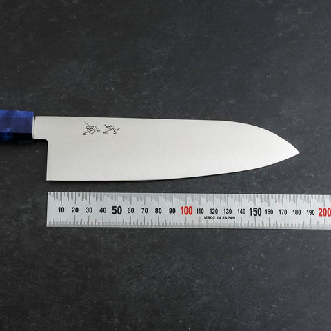 Santoku VG-10 Damascus Blue Birch Handle 180mm (7”)-[Musashi]-[Japanese-Kitchen-Knives]