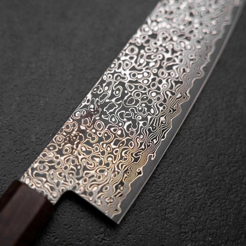 Santoku VG-10 Damascus Brown Birch Handle 165mm-[Musashi]-[Japanese-Kitchen-Knives]