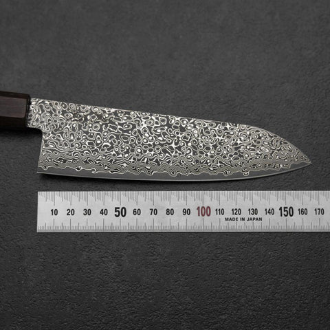 Santoku VG-10 Damascus Brown Birch Handle 165mm-[Musashi]-[Japanese-Kitchen-Knives]