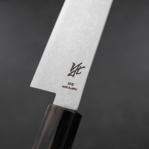 Santoku VG-10 Damascus Double Buffalo Capped Magnolia Handle 180mm-[Musashi]-[Japanese-Kitchen-Knives]
