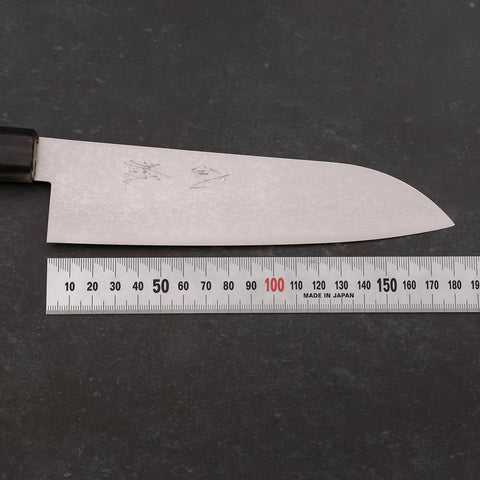 Santoku VG-10 Damascus Double Buffalo Capped Magnolia Handle 180mm-[Musashi]-[Japanese-Kitchen-Knives]