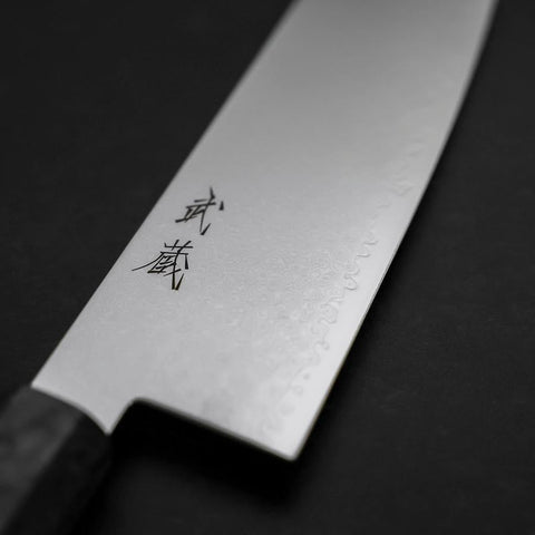 Santoku VG-10 Damascus Gray Birch Handle 180mm (7”)-[Musashi]-[Japanese-Kitchen-Knives]