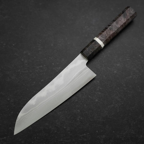 Santoku VG-10 Damascus Maple Handle 180mm-[Musashi]-[Japanese-Kitchen-Knives]