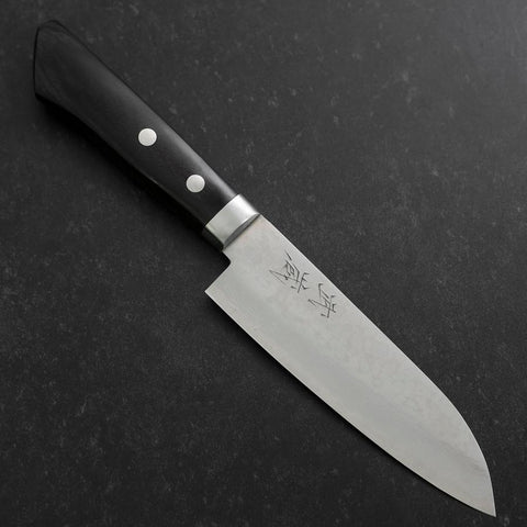 Santoku VG-10 Damascus Western Black Handle 135mm-[Musashi]-[Japanese-Kitchen-Knives]