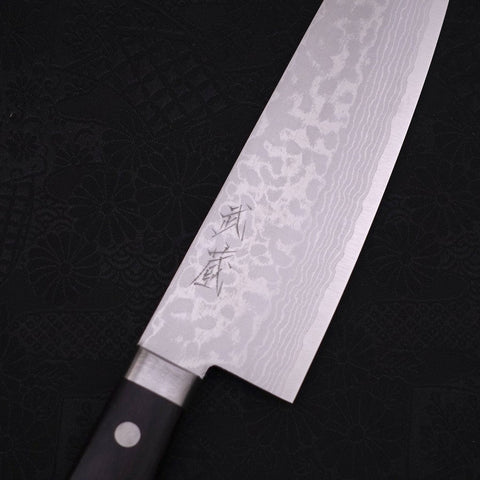 Santoku VG-10 Damascus Western Black Handle 170mm (6.7”)-[Musashi]-[Japanese-Kitchen-Knives]