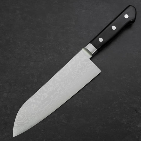 Santoku VG-10 Damascus Western Black Handle 170mm-[Musashi]-[Japanese-Kitchen-Knives]