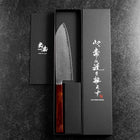 Santoku VG-10 Damascus Yamanaka Red Urushi Handle 165mm (6.5”)-[Musashi]-[Japanese-Kitchen-Knives]