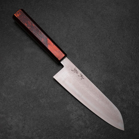 Santoku VG-10 Damasco Yamanaka Manico Urushi Nero 165mm