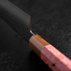 Santoku VG-10 Mirror Tsuchime Damascus Buffalo Dark Pink Maple Handle 170mm-[Musashi]-[Japanese-Kitchen-Knives]