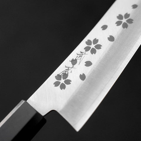 Santoku VG-10 Polished Sakura Ebony Handle 150mm-[Musashi]-[Japanese-Kitchen-Knives]