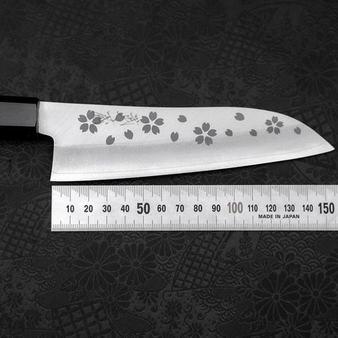 Santoku VG-10 Polished Sakura Ebony Handle 150mm-[Musashi]-[Japanese-Kitchen-Knives]