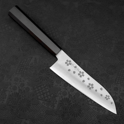 Santoku VG-10 Polished Sakura Ebony Handle 150mm-[Musashi]-[Japanese-Kitchen-Knives]