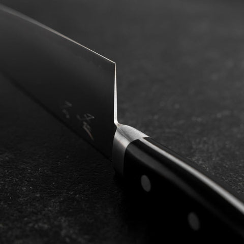 Santoku VG-10 Polished Western Black Handle 170mm (6.7”)-[Musashi]-[Japanese-Kitchen-Knives]