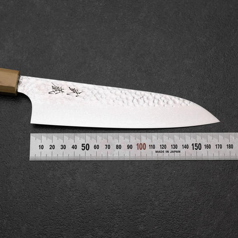 Santoku VG-10 Tsuchime Damascus Olive Handle 165mm-[Musashi]-[Japanese-Kitchen-Knives]
