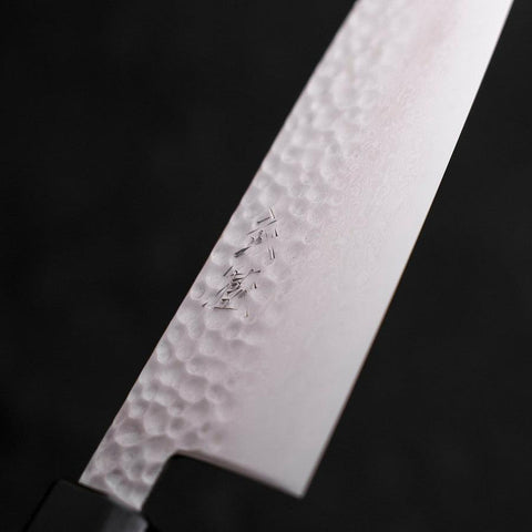 Santoku VG-10 Tsuchime Damascus Walnut Handle 165mm-[Musashi]-[Japanese-Kitchen-Knives]