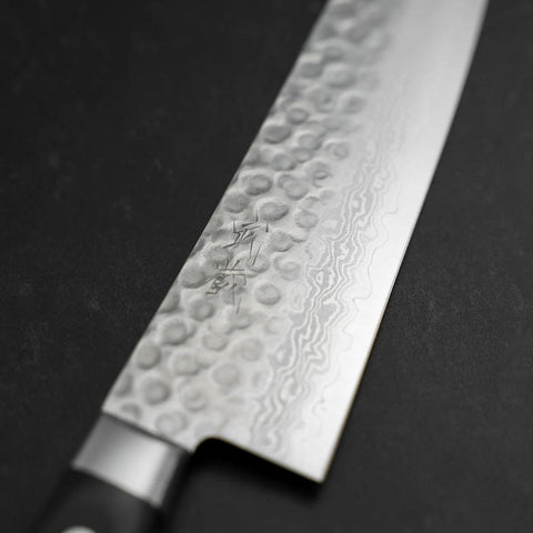 Santoku VG-10 Tsuchime Damascus Western Black Handle 180mm-[Musashi]-[Japanese-Kitchen-Knives]