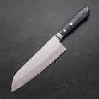 Santoku VG-10 Tsuchime Damascus Western Blue Handle 170mm-[Musashi]-[Japanese-Kitchen-Knives]