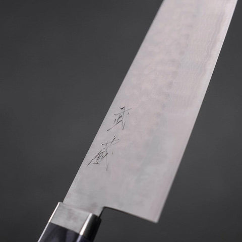 Santoku VG-10 Tsuchime Damascus Western Blue Handle 170mm-[Musashi]-[Japanese-Kitchen-Knives]