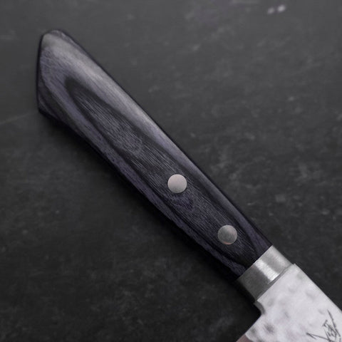 Santoku VG-10 Tsuchime Damascus Western Blue Handle 170mm-[Musashi]-[Japanese-Kitchen-Knives]