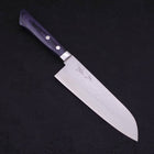 Santoku VG-10 Tsuchime Damascus Western Dark Blue Handle 170mm-[Musashi]-[Japanese-Kitchen-Knives]