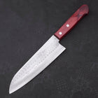 Santoku VG-10 Tsuchime Damascus Western Red Handle 180mm-[Musashi]-[Japanese-Kitchen-Knives]