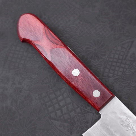 Santoku VG-10 Tsuchime Damascus Western Red Handle 180mm-[Musashi]-[Japanese-Kitchen-Knives]