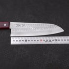 Santoku VG-10 Tsuchime Damascus Western Red Handle 180mm-[Musashi]-[Japanese-Kitchen-Knives]