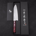 Santoku VG-10 Tsuchime Damascus Western Red Handle 180mm-[Musashi]-[Japanese-Kitchen-Knives]