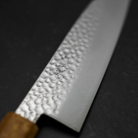 Santoku VG-10 Tsuchime Damascus Yaki-Urushi Handle 170mm-[Musashi]-[Japanese-Kitchen-Knives]