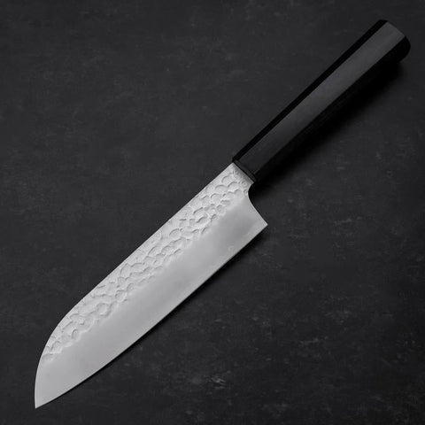 Santoku VG-10 Tsuchime Ebony Handle 165mm-[Musashi]-[Japanese-Kitchen-Knives]