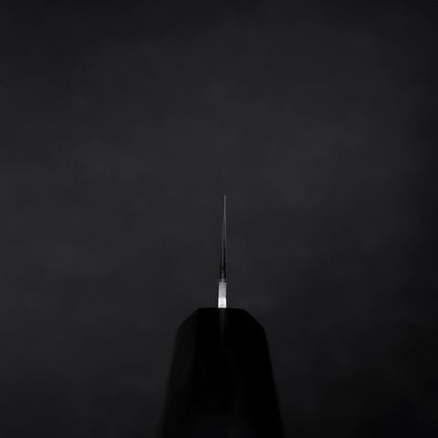 Santoku VG-10 Tsuchime Ebony Handle 165mm-[Musashi]-[Japanese-Kitchen-Knives]