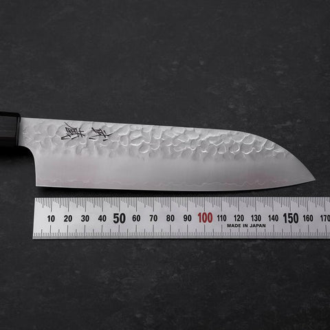 Santoku VG-10 Tsuchime Ebony Handle 165mm-[Musashi]-[Japanese-Kitchen-Knives]