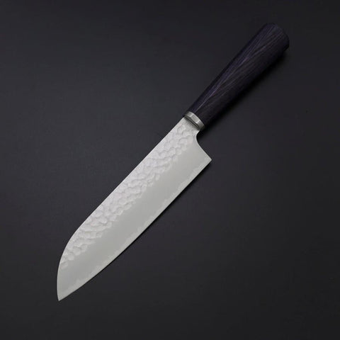 Santoku VG-10 Tsuchime Oval Purple Handle 165mm (6.5”)-[Musashi]-[Japanese-Kitchen-Knives]