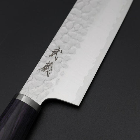 Santoku VG-10 Tsuchime Oval Purple Handle 165mm (6.5”)-[Musashi]-[Japanese-Kitchen-Knives]
