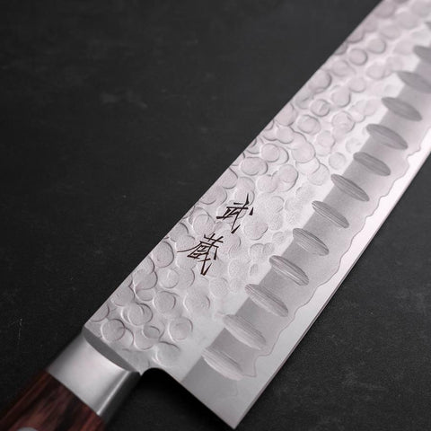 Santoku VG-10 Tsuchime Western Mahogany Handle 175mm (6.8”)-[Musashi]-[Japanese-Kitchen-Knives]