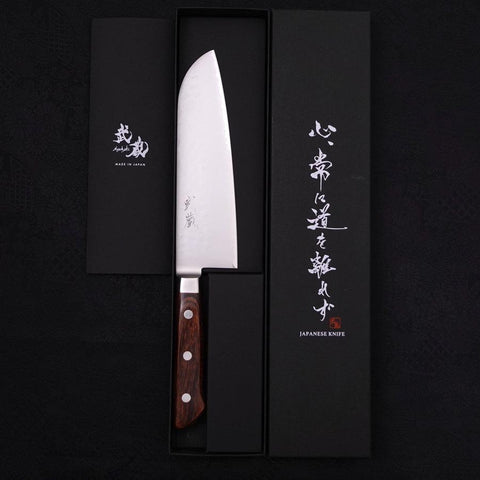 Santoku VG-5 Tsuchime Western Handle 175mm (6.8”)-[Musashi]-[Japanese-Kitchen-Knives]