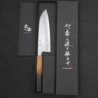 Santoku White Steel #1 Polished Yaki Urushi Handle 165mm (6.5”)-[Musashi]-[Japanese-Kitchen-Knives]