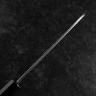 Santoku White Steel #2 Kasumi Single Bevel Chokin Five-Story Pagoda Sakura Buffalo Ebony Handle 155mm (6.1”)-[Musashi]-[Japanese-Kitchen-Knives]
