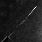 Santoku White Steel #2 Kasumi Single Bevel Chokin Samurai Full Moon Buffalo Ebony Handle 155mm-[Musashi]-[Japanese-Kitchen-Knives]