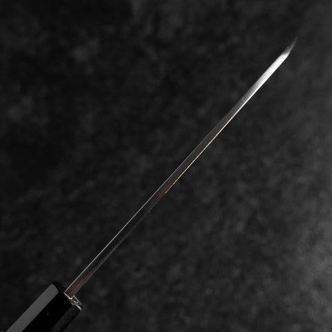 Santoku White Steel #2 Kasumi Single Bevel Chokin Samurai Full Moon Buffalo Ebony Handle 155mm-[Musashi]-[Japanese-Kitchen-Knives]