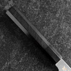 Santoku White Steel #2 Kasumi Single Bevel Chokin Samurai Full Moon Buffalo Ebony Handle 155mm-[Musashi]-[Japanese-Kitchen-Knives]