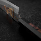 Santoku White Steel #2 Kasumi Single Bevel Chokin Samurai New Moon Buffalo Ebony Handle 155mm-[Musashi]-[Japanese-Kitchen-Knives]