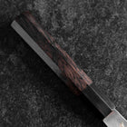 Santoku White Steel #2 Kasumi Single Bevel Chokin Samurai New Moon Buffalo Ebony Handle 155mm-[Musashi]-[Japanese-Kitchen-Knives]