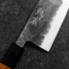 Santoku White Steel #2 Kurouchi Buffalo Bubinga Handle 165mm (6.5”)-[Musashi]-[Japanese-Kitchen-Knives]