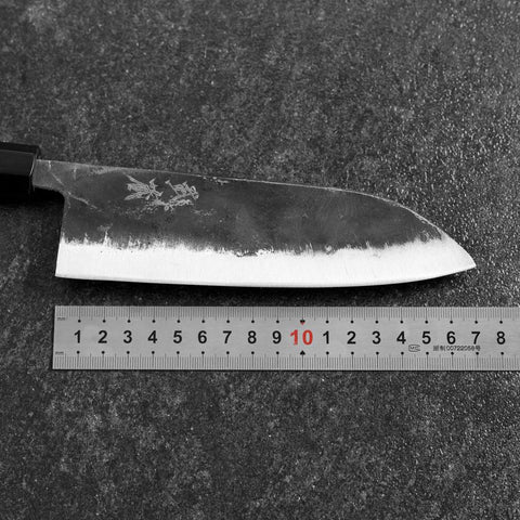 Santoku White Steel #2 Kurouchi Buffalo Bubinga Handle 165mm (6.5”)-[Musashi]-[Japanese-Kitchen-Knives]