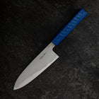 Santoku White Steel #2 Polished Blue Urushi Handle 165mm (6.5”)-[Musashi]-[Japanese-Kitchen-Knives]