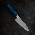 Santoku White Steel #2 Polished Blue Urushi Handle 165mm (6.5”)-[Musashi]-[Japanese-Kitchen-Knives]